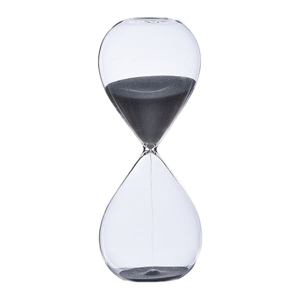 【03】5/30/60 minutter rund sandtimer personlighed glas timeglas ornament nyhed tidsstyringsværktøj sort sort Black 30min