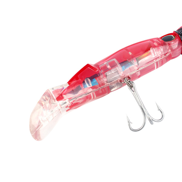 24cm/40g Fiskedrag Bläckfiskdrag Fiskbete Crankbait Utrustning Jigg Trekrok Rosröd