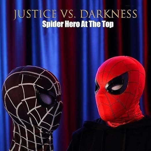 【03】Spider Mask with Movable Eyes, Full Mask with Chin Control Eye Size, Hero Cosplay Mask for Kids/Adults