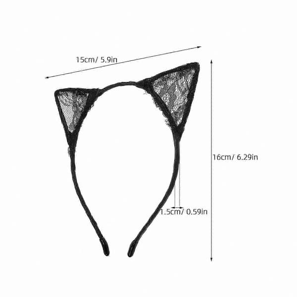 Sort blondehårbånd med katteører til kostume og mode Black 20.00X19.00X1.50CM