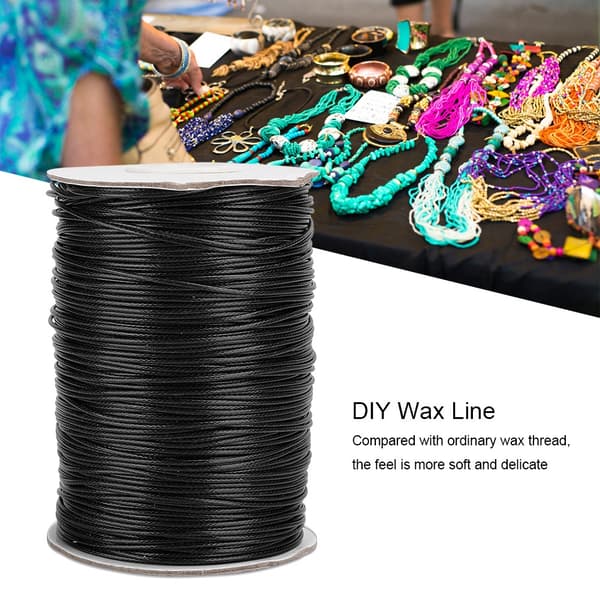【03】160m waxed line DIY eco-friendly hand-woven rope chain cotton thread 1mm (black)