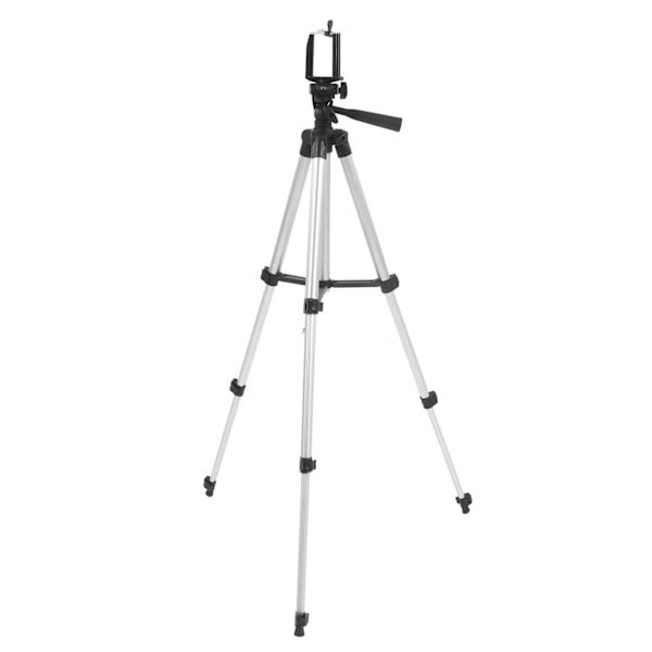 Kamerastativ Tripod 4 Sessioner Strækbart Telefon Tripod Stativ 2,5 kg Maksimal Belastning Selfie Stick med Telefon Clip Tripod