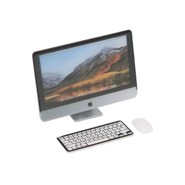 1:12 Miniatur Computer Sæt Skærm Tastatur Mus Simulation Dukkehus Tilbehør Computersæt