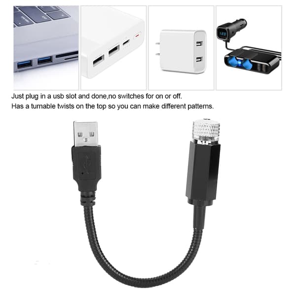 Romantisk Stjärnhimmel USB Billampa - Blålila