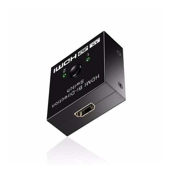 HDMI-switch 4k-splitter, HDMI-switcher-vælgerboks i aluminium 2 ind 1 ud, manuel HDMI-hub