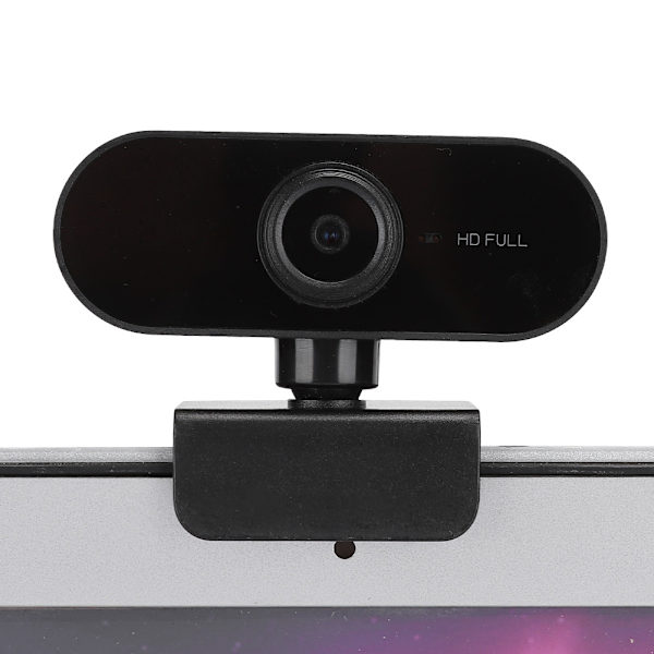 1080P Computerkamera med Mikrofon Desktop USB Webcam Gratis Driver til Videoopkald (Sort)