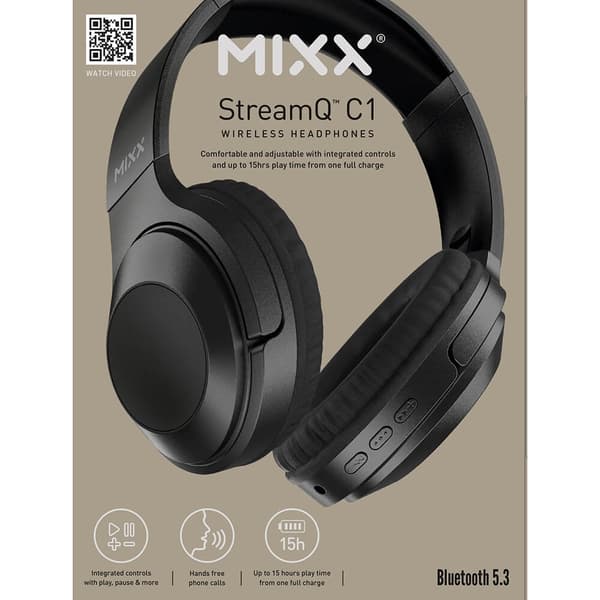 【03】MIXX Over-Ear Trådløse Hovedtelefoner C1 Sort Svart Trådlös