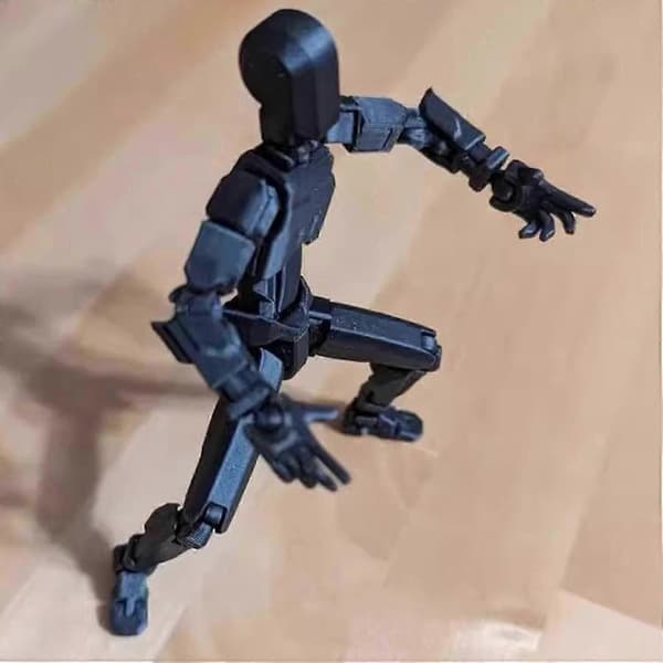 T13 Robot Actionfigur - 3D-printet samleobjekt til sci-fi-fans pure black