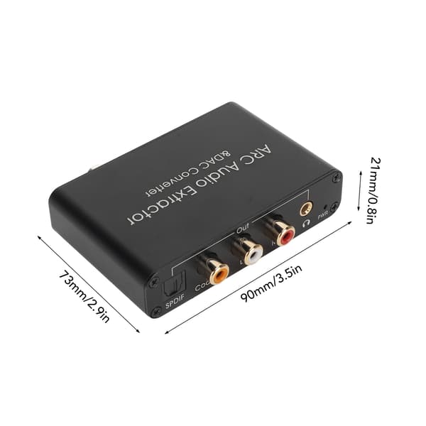 HD Optisk SPDIF ARC Lydudtrækker 192KHz Digital Analog Konverter