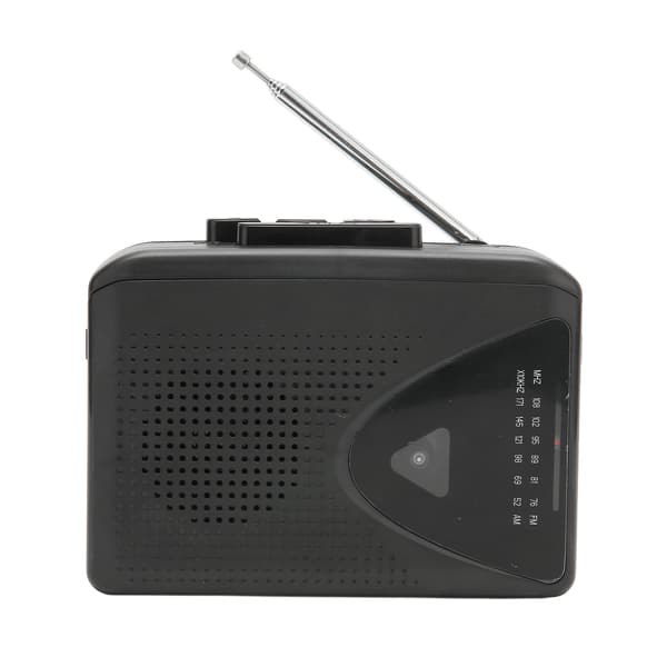 Kassettspelare Retro Stereo 2 Laddningsmetoder Bärbar Bandspelare med Tydlig Högtalare för Inomhus Utomhus Svart