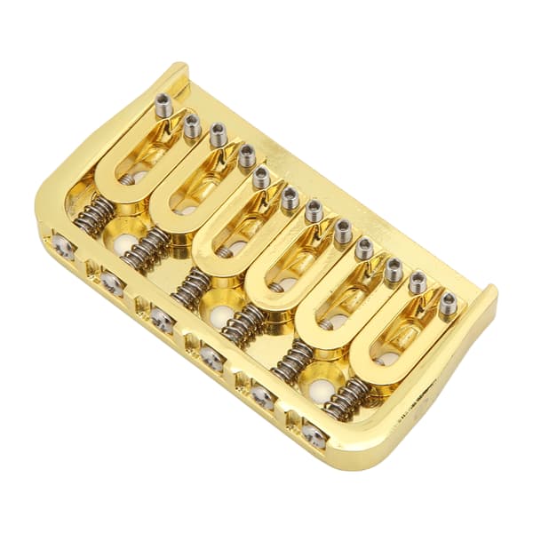 Elektrisk Gitarr Fast Kort Stall Hardtail 6 Strängar Genom Kroppsdesign Icke-Tremolo Gyllene