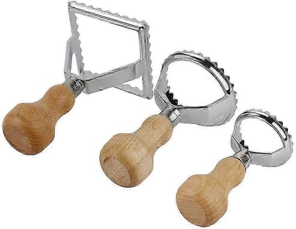 Sæt med 3 ravioli-udstikkere, vendbare forme, pastamaskine, dumplingmaskine, tærte