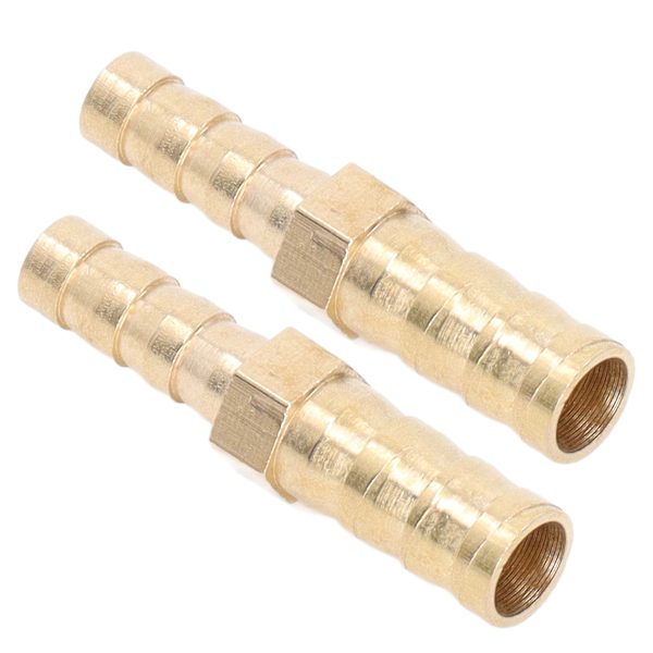 2 stk. Barbed Fitting Splicer Messing Slange Studs Reducer Hex Reducerende Studs Connector 8mm(5/16in) til 6mm(1/4in)