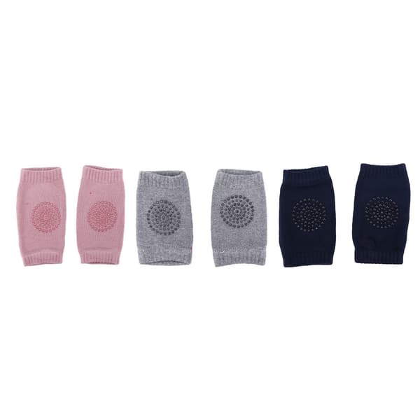 3 Par Baby Knäskydd Kammad Bomull Unisex Spädbarn Krypande Halkfria Knäskydd