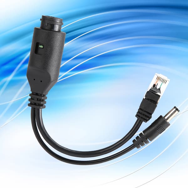 24V Vandtæt IP Kamera Power Over Ethernet Adapter POE Kabel Splitter Injector Sort