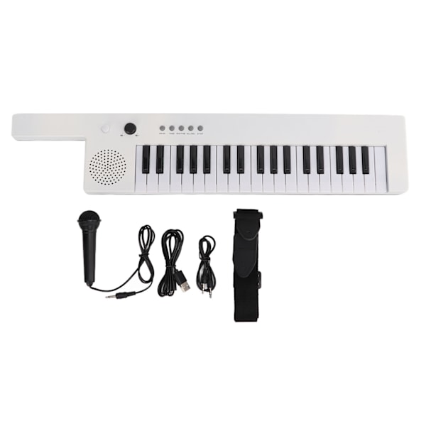 37 Tangenter Keyboard Piano Bärbar Gitarr Elektronisk Orgel Mini Keytar Utbildning MusikinstrumentBF-3755 Vit