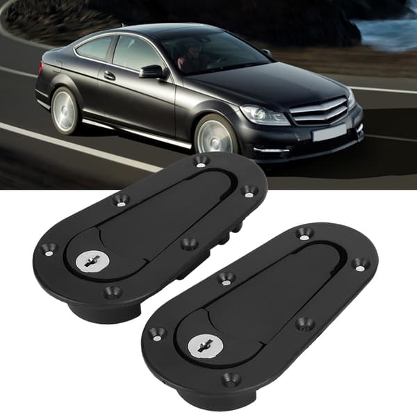 Kulfiber Racing Bil Hjelm Lås Universal Bonnet Lås Kit med Nøgler Sort