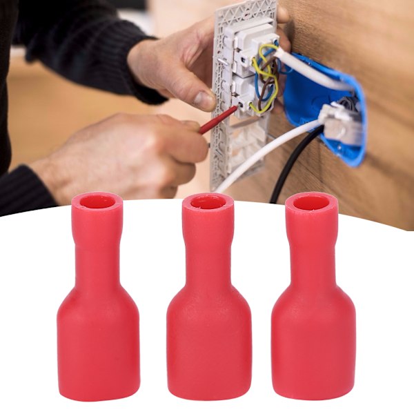 1000 stk. FDFD1-250 PVC Fuld Isoleret Hun Terminal Ledningsstik Terminal Kit Rød