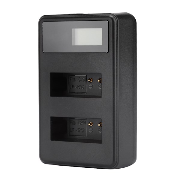 SEIVI LP E12 Bærbar Kamerabatterioplader Opladning LCD Elektrisk Mængde Display Dobbelt Slot til Canon