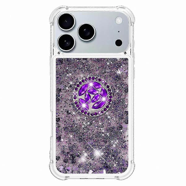 Quicksand TPU-cover med stativ til 17 Pro Max stødsikkert etui DarkPurple