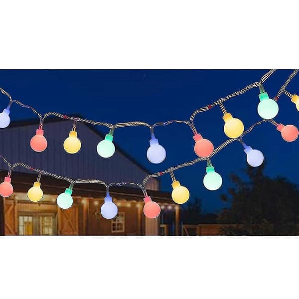 Lyskæde Solcellelampe Udendørs 12m 100er LED Kugle Mat Lyskæde IP65 H