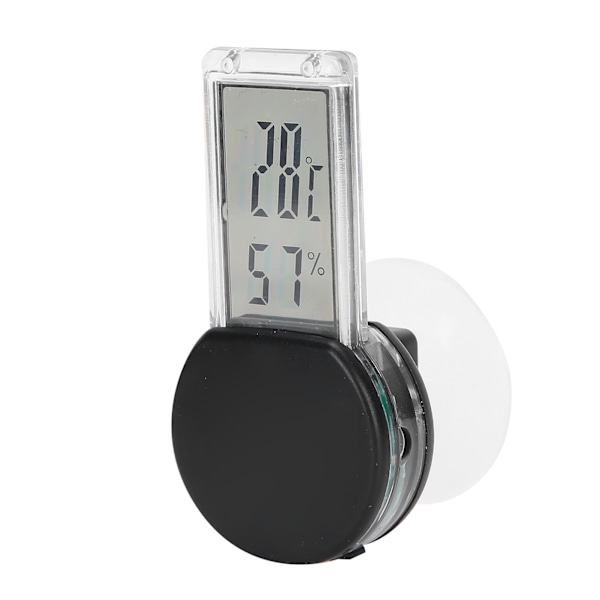 Reptil Terrarium Termometer Hygrometer Digital Display Kæledyrstank Temperaturmåler Sort