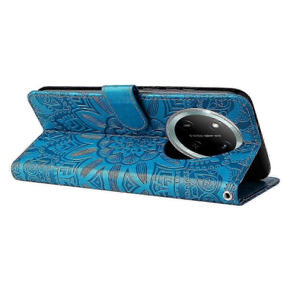 Læderetui til Honor Magic7 Lite 5G/ X9c 5G Solsikke Pung Cover -NBB Blue