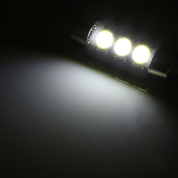 10 stk. 36MM 12V 3 SMD 5050 LED Festoon Dome Bil Lys Pærer Interiør Lampe Hvid