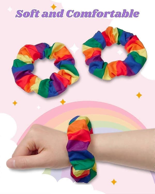 2025 Seneste Model 6 STK Regnbue Hårelastikker til Pride Parade - Pride,z