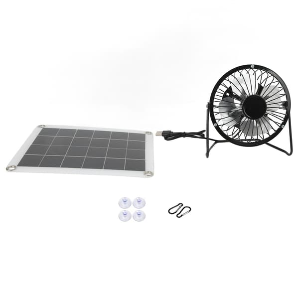 6W 5V Solenergi Fläkt Dubbel USB-gränssnitt Solar Kylfläkt För Sommar Husdjursbil