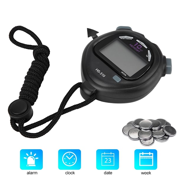 Multifunktionell Digital Display Timer Bärbar Elektronisk Stoppur Timer Alarmräknare (HS-310)