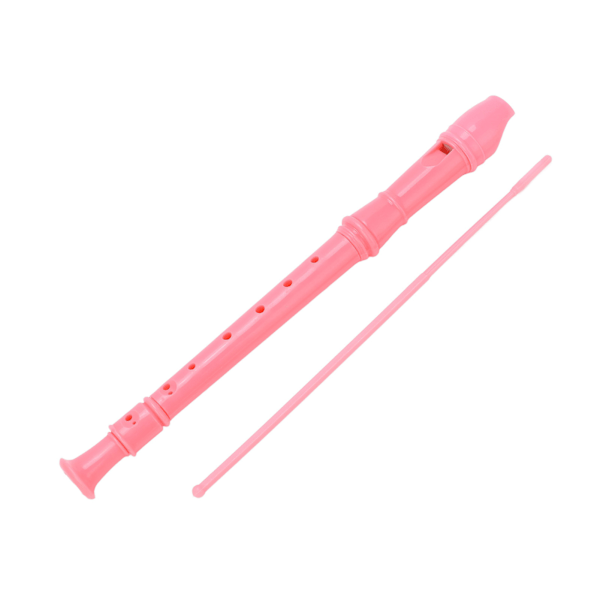 ABS Recorder Instrument 8 Håls Sopranblockflöjt för Förskolor Grundskolor Rosa