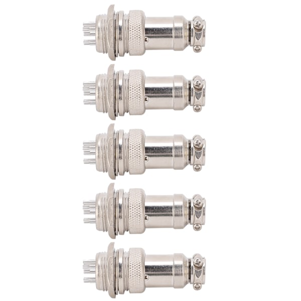 5 kpl Ilmailupistokeliitin Uros Naaras Johto Paneeli Virta Runko Metalliliittimet GX16 16mm 450V7pin