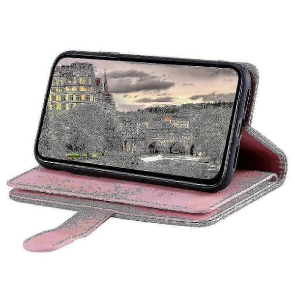Til Honor Magic7 Lite/X9c 5G PU-læder lynlås pung etui med 9 kortpladser -NBB Rose Gold