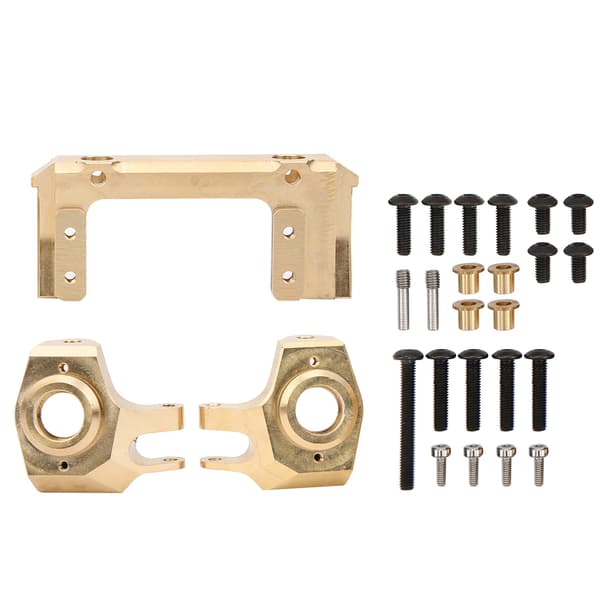 Messingforreste Bumperbeslag Messingaksler Styreknogle til 1/10 RC Crawler SCX10 II