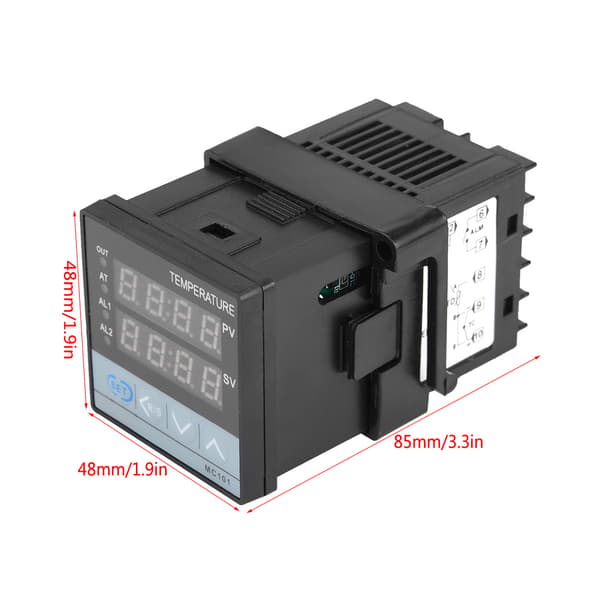 Digital Temperaturregulator - SSR Output - 48mm*48mm - Sort - 1 Styk
