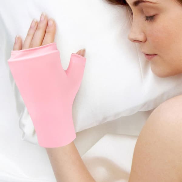 Åndbare nylonkompressionshandsker til underarme med varme og kolde gelpuder til lindring og varme ved gigt, sorte Black
