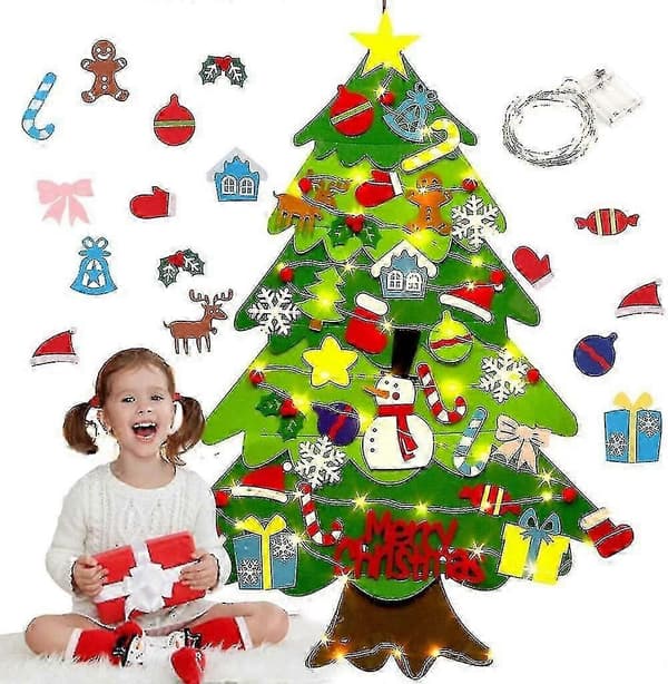 Julgran i filt, DIY julgran DIY julkit hängande replika för barn julklapp