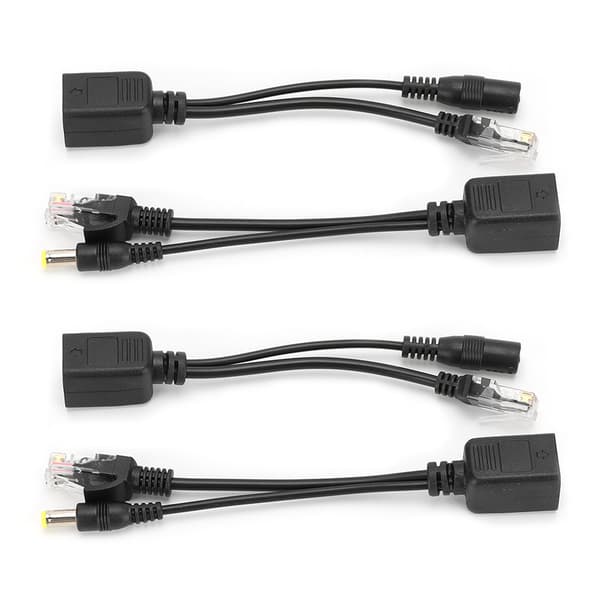 5 Par Power Over Ethernet POE Splitter Adapter Injektor DC12V för IP-kamera Svart