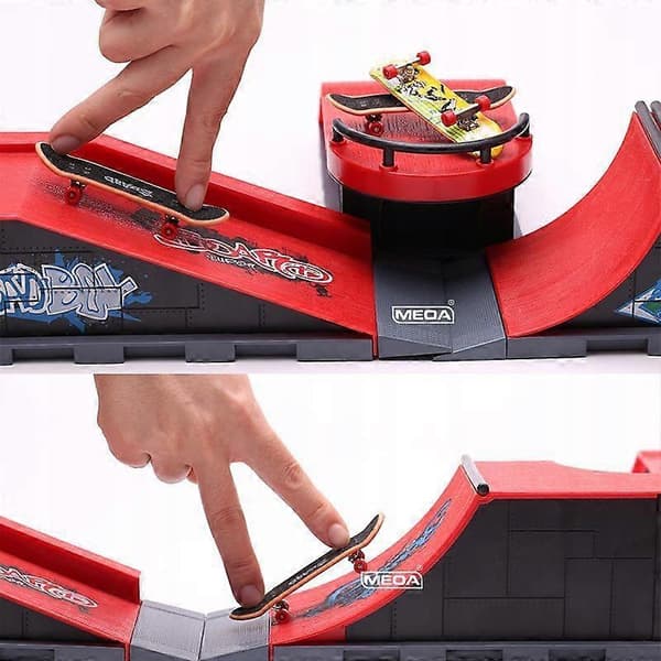 【03】6-i-1 Fingerboard Rampe Sæt Skatepark 6 Skateboard