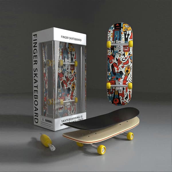 Mini træfinger-skateboards legetøj mod angst sensorisk fingerlegetøj skrivebordslegetøj til børn voksne fødselsdag børnedag C