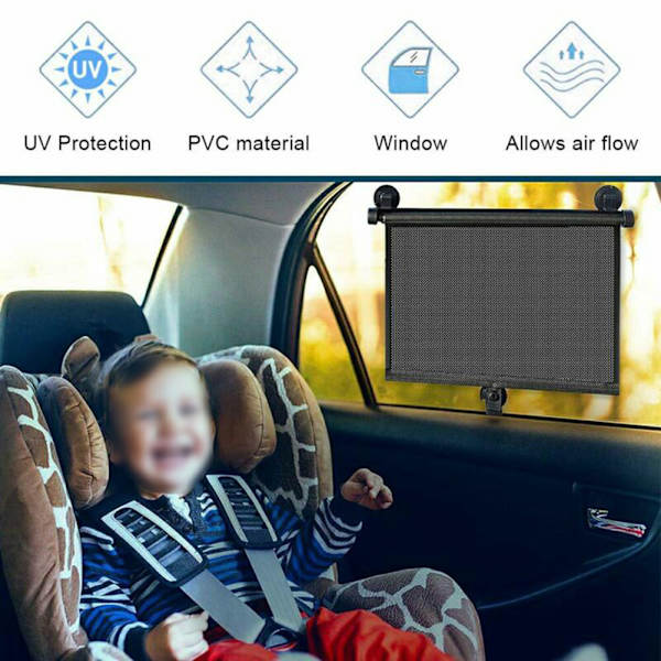 Infällbar Bil Auto Sidoskärm Solskydd Rullgardin Visir