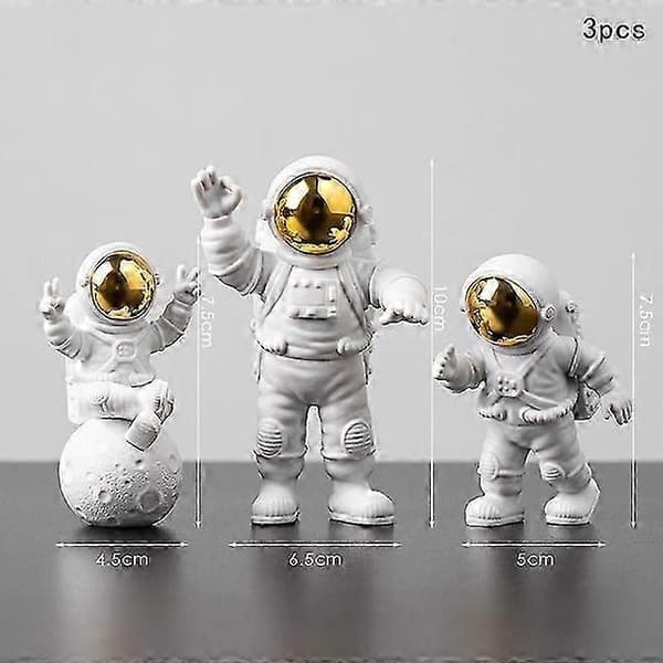 3D Astronaut Figur - Stilfuld Skrivebordsdekoration til Hjemmet eller Studieværelset Silver