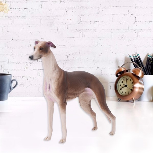 Simulerings Brun Greyhound Model Ornamenter Skrivebordsdekoration Børnelegetøjsgave