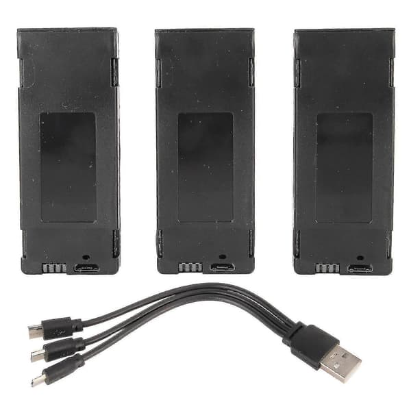 3 stk. 2600mAh 3,7V genopladeligt dronebatteri til E88 Quadcopter Drone Lithiumbatteri 2600mAh