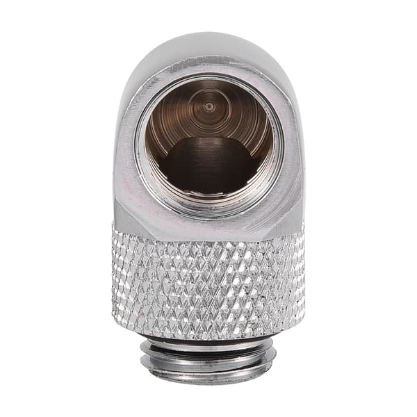 90 Grader PC Vandkøling To-berørings Fitting G1/4 Gevind Albue Barb Connector til Rør Sølv