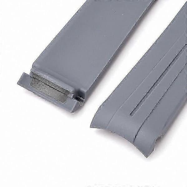 20MM TPU Arc-klockarmband med silverfärgat spänne för Omega- och Swatch-armband Dark Red