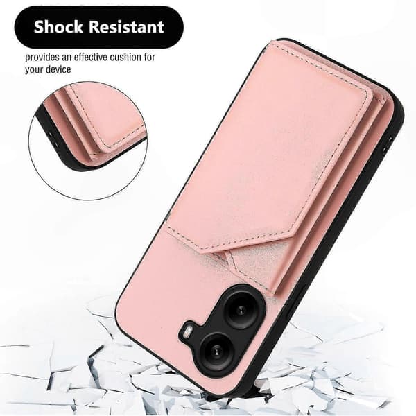 5G-telefoncover med kortholder, støtte og håndledsrem til Poco X7 Pro-kompatible modeller Pink