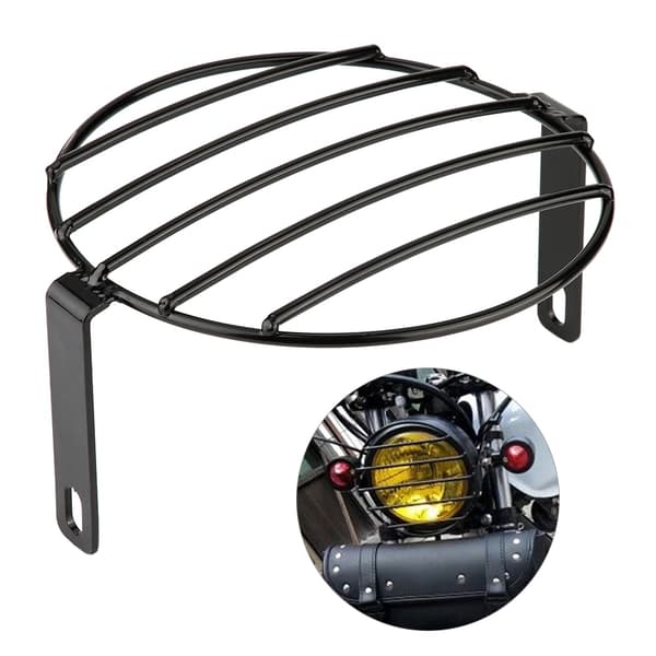 7 tommer Retro Metal Motorcykel Grill Side Mount Forlygte Dæksel