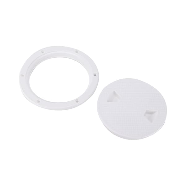 6 tums däckplatta lucka runt vit halkfri yta separat design förborrade hål